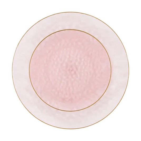 Organic Hammered Pink Gold Rim 7″ Plates Tablesettings Blue Sky