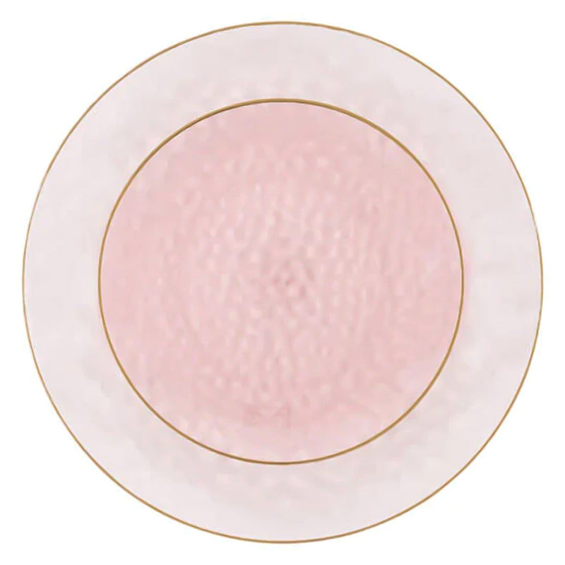 Load image into Gallery viewer, Organic Hammered Pink Gold Rim 10″ Plates Tablesettings Blue Sky
