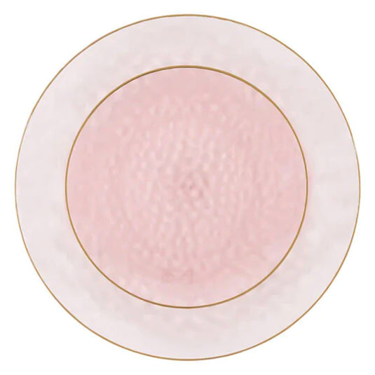 Organic Hammered Pink Gold Rim 10″ Plates Tablesettings Blue Sky