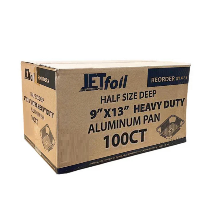 *WHOLESALE* Disposable Heavy Duty Weight 9×13 Half Size Aluminum Pans | 100 ct. Disposable JetFoil