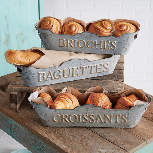 French Bakery Metal Storage Bins, Set of Three Whats trending CT