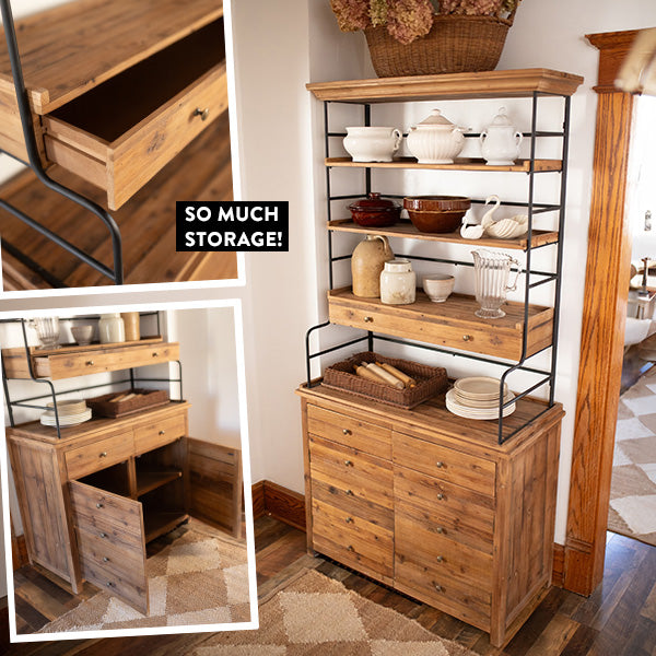 Old Pine Baker's Rack with Cabinet General ABH