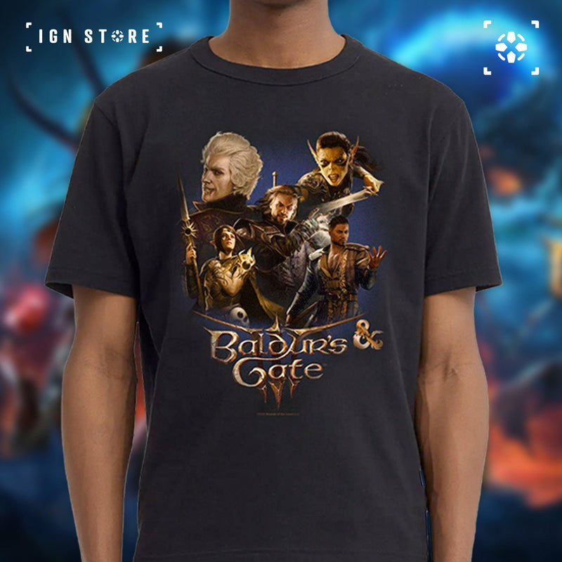 Load image into Gallery viewer, Baldur&#39;s Gate 3 - Baldur&#39;s Squad Collage - T-Shirt Apparel Fifth Sun
