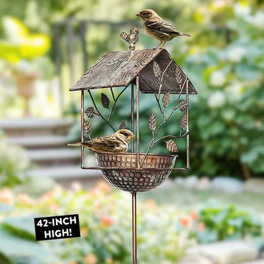 42 Inch Iron Bird Feeder with Yard Stake General TP