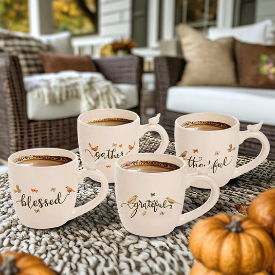 Harvest Bird Mugs, Set of 4 General TP