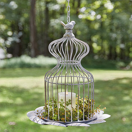 Hanging Distressed Metal Birdcage Cloche Whats trending CT