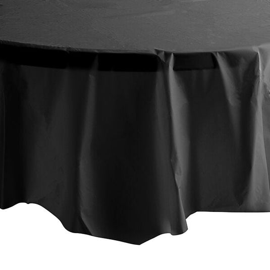 TableCloth Plastic Disposable Round Black 84'' Table Cover Party Dimensions