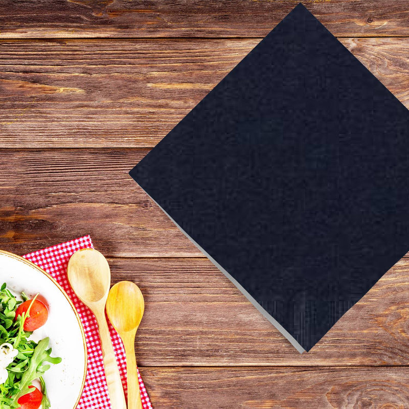 Load image into Gallery viewer, Black Beverage Napkins Napkins Party Dimensions
