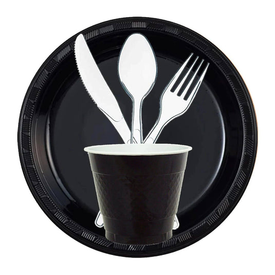 Hanna K. Signature Plastic Plates Black 10