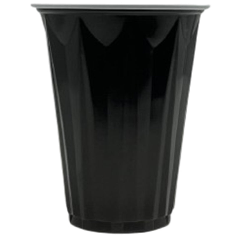 Load image into Gallery viewer, Black Plastic Party Cup 12 oz Cups Party Dimensions
