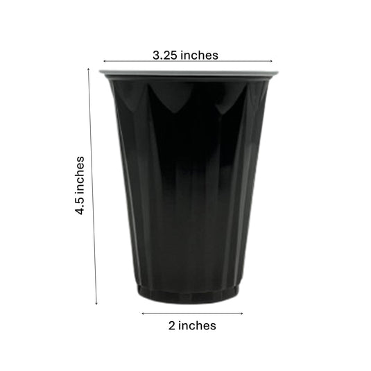 Black Plastic Party Cup 12 oz Cups Party Dimensions