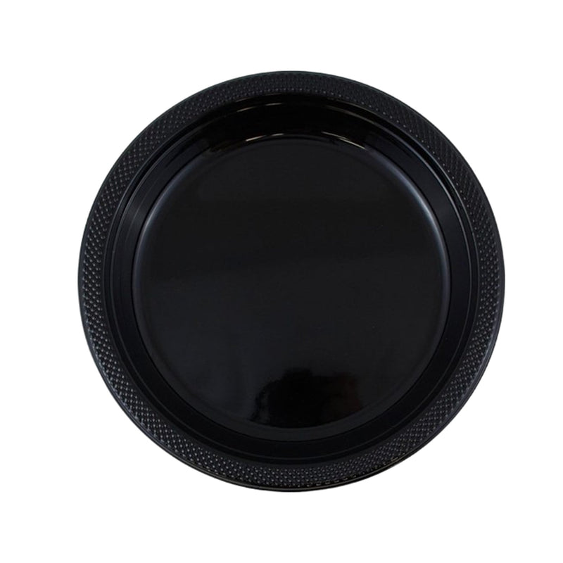 Load image into Gallery viewer, Party Dimension Plastic Plates Black 9&quot; Disposable Plates Party Dimensions
