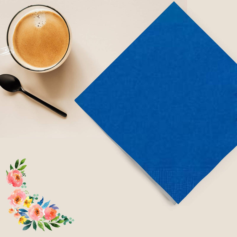 Load image into Gallery viewer, Blue Beverage Napkins Napkins Party Dimensions
