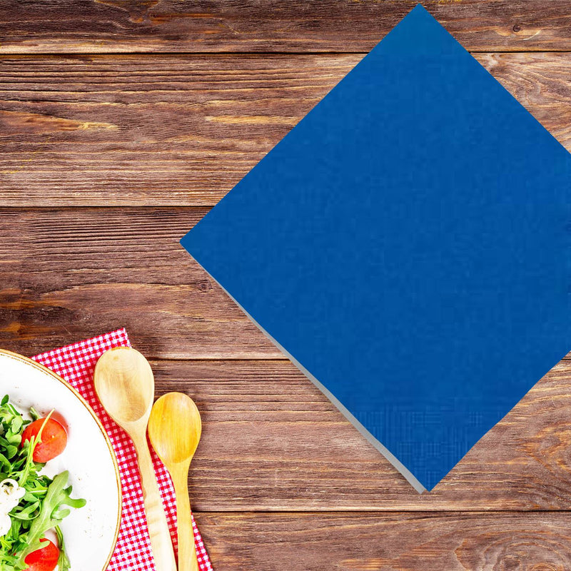 Load image into Gallery viewer, Blue Beverage Napkins Napkins Party Dimensions
