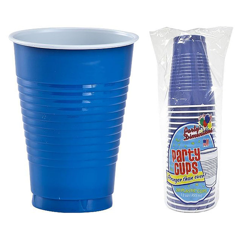 Load image into Gallery viewer, Blue Co-Ex Plastic Cup 12 oz Cups Party Dimensions
