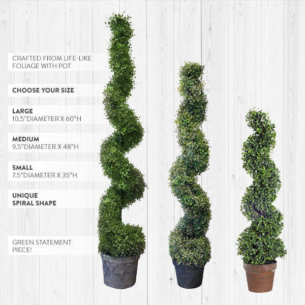 Load image into Gallery viewer, Artificial Spiral Boxwood Topiary Tree in Pot, Choose Your Size Whats trending ABH
