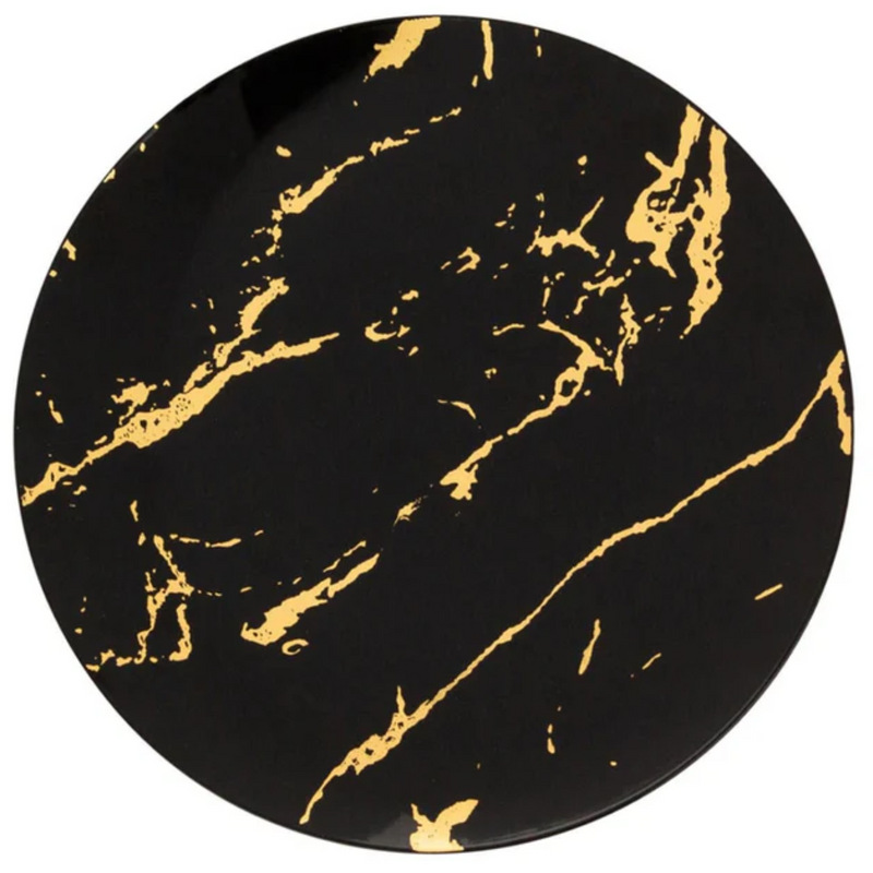 Load image into Gallery viewer, Gold Stroke Black Dinner Plates 10″ Elegant Plates Blue Sky
