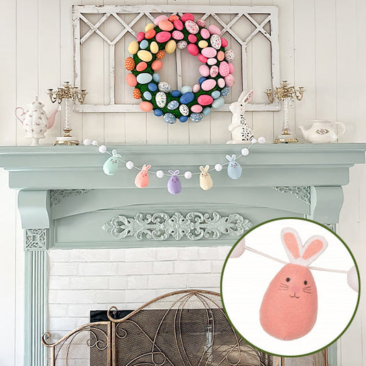 48 Inch Easter Plush Pom-Pom Bunny Banner General TP