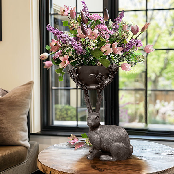 Bronze Bunny Decor with Bowl | Brilliant Centerpiece Collection Shop ABH