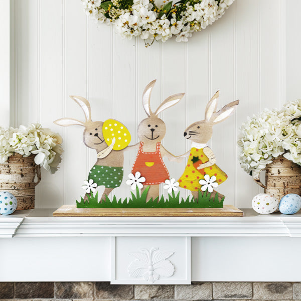 Joyful Bunny Family Easter Decor Whats trending CIMA