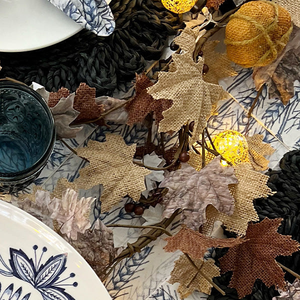 Burlap Fall Leaf Garland | Blue Harvest General TP