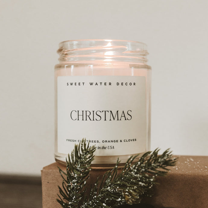 Christmas Soy Candle - Clear Jar - 9 oz Collective Sweet Water Decor