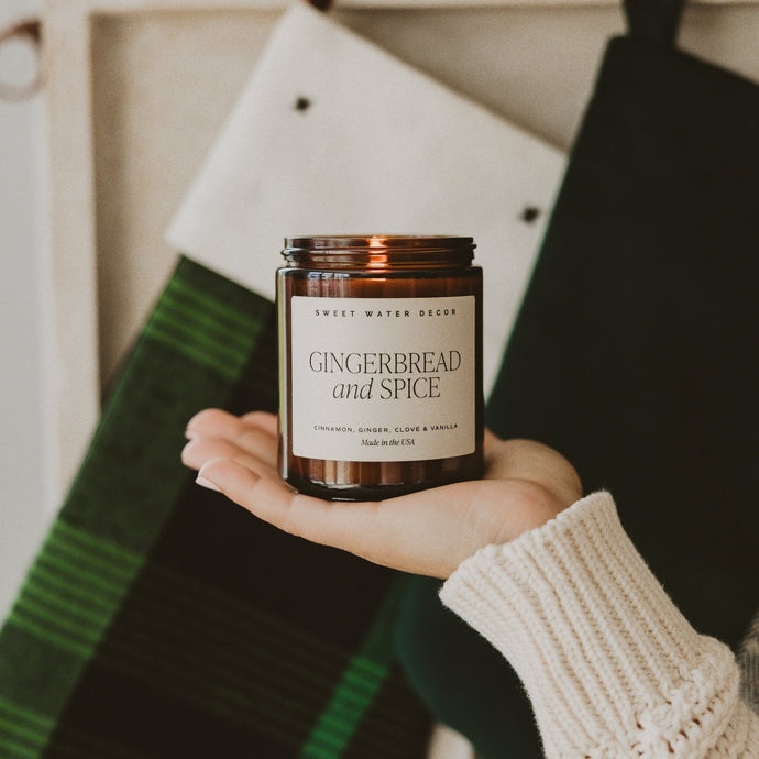 Gingerbread and Spice Soy Candle - Amber Jar - 9 oz Collective Sweet Water Decor