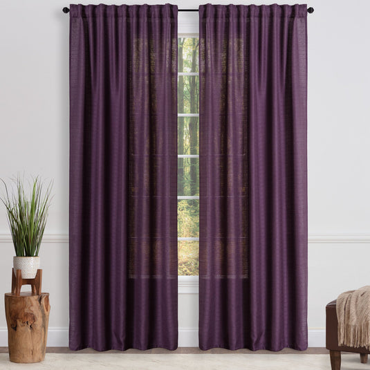 Faux Belgian Flax Solid Curtains Collective Chanasya