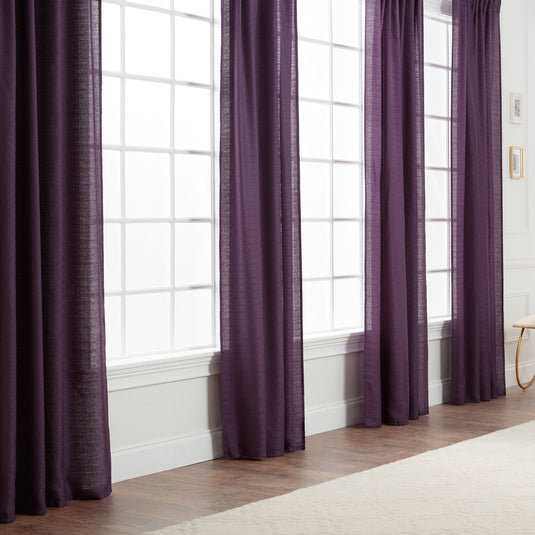 Faux Belgian Flax Solid Curtains Collective Chanasya