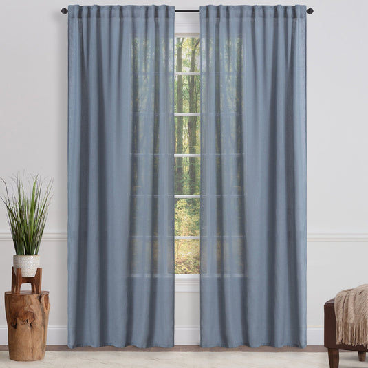 Faux Belgian Flax Solid Curtains Collective Chanasya