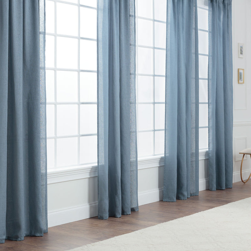 Load image into Gallery viewer, Faux Belgian Flax Solid Curtains Collective Chanasya
