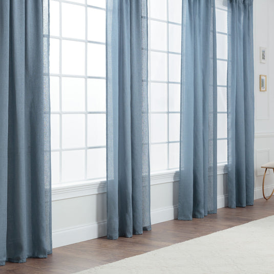 Faux Belgian Flax Solid Curtains Collective Chanasya