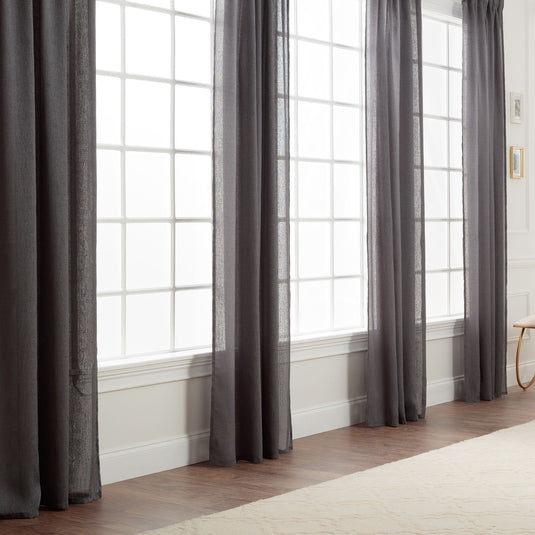 Faux Belgian Flax Solid Curtains