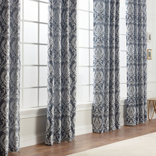 Damask Jacquard Grommet Curtains Collective Chanasya