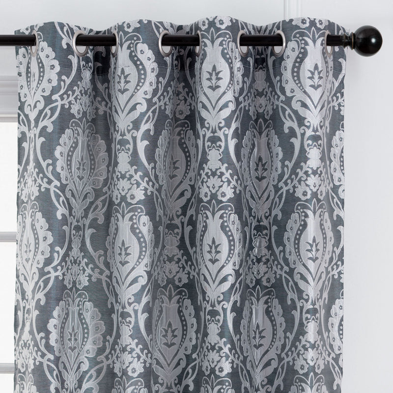 Load image into Gallery viewer, Damask Jacquard Grommet Curtains Collective Chanasya
