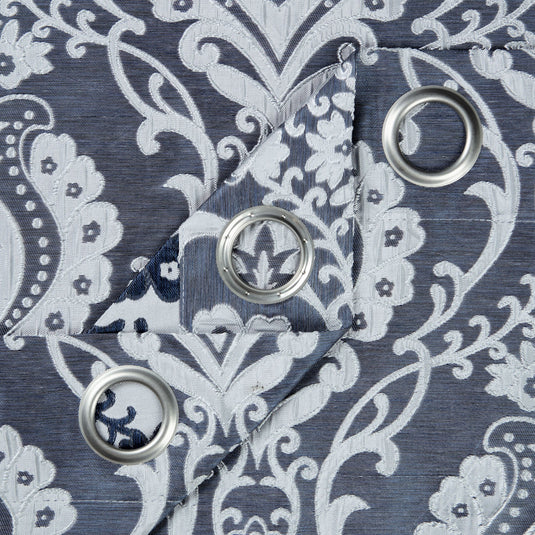 Damask Jacquard Grommet Curtains Collective Chanasya