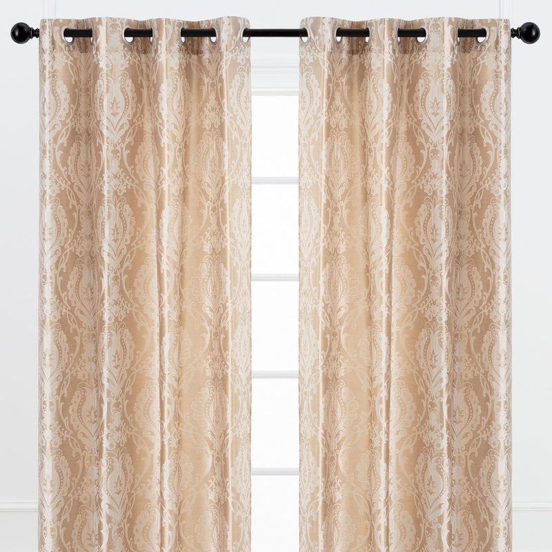 Load image into Gallery viewer, Damask Jacquard Grommet Curtains Collective Chanasya
