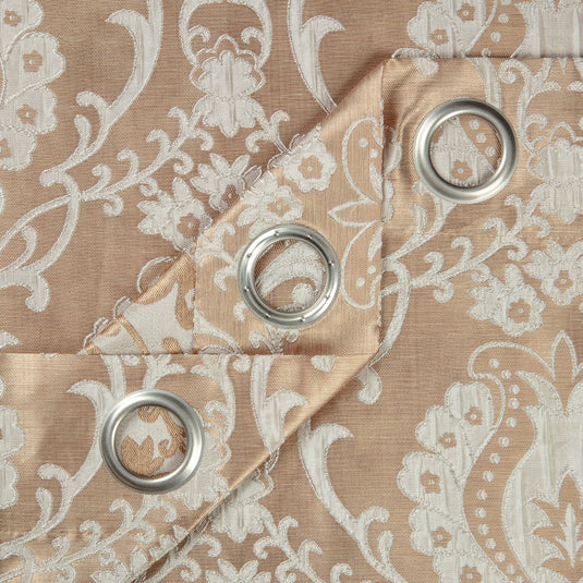 Damask Jacquard Grommet Curtains Collective Chanasya