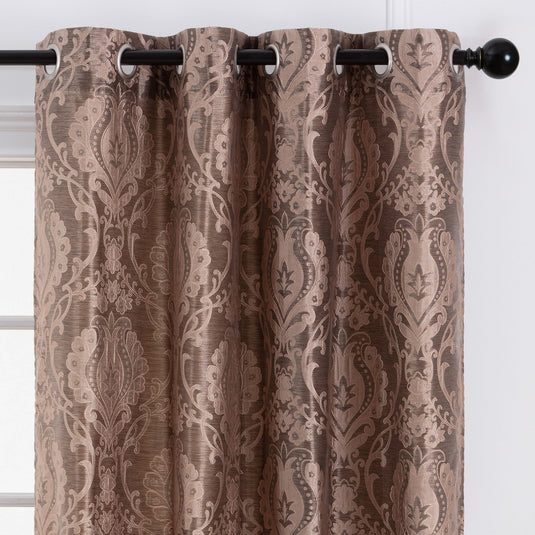 Damask Jacquard Grommet Curtains Collective Chanasya