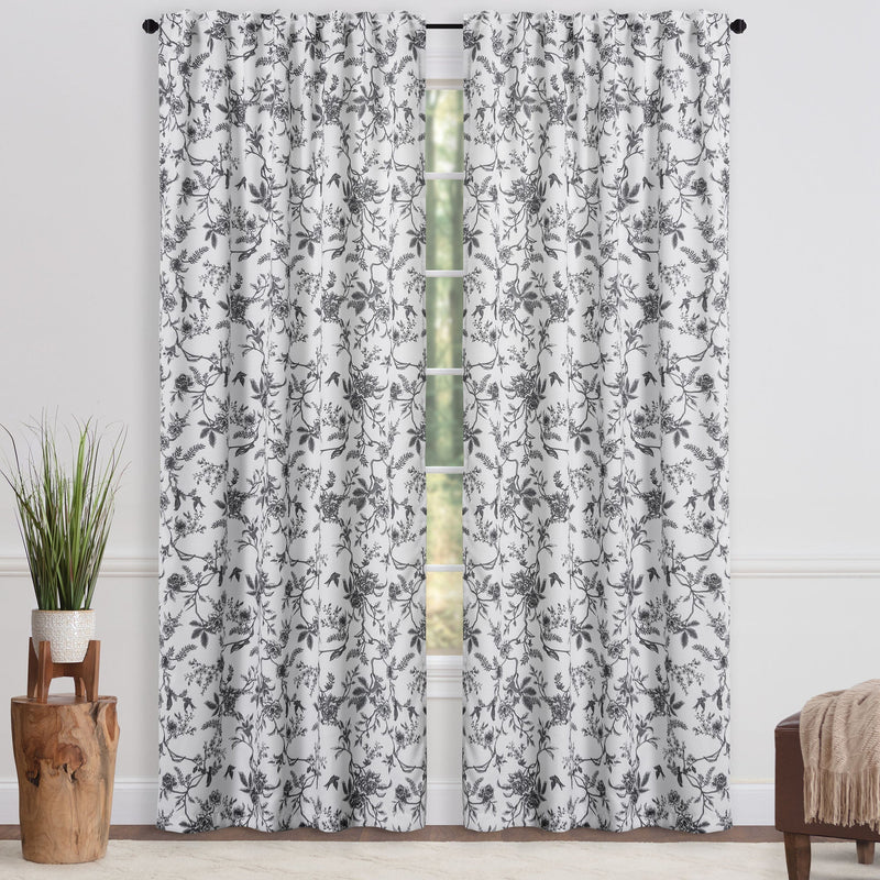 Load image into Gallery viewer, Faux Linen Toile Room Darkening Curtains Collective Chanasya
