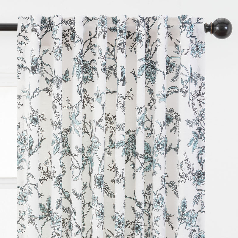 Load image into Gallery viewer, Faux Linen Toile Room Darkening Curtains Collective Chanasya
