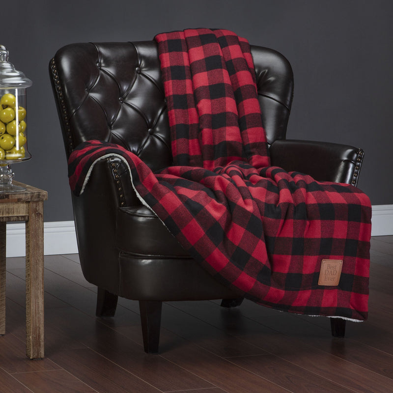 Load image into Gallery viewer, Best Dad Ever Plaid Throw Blanket Gift Chanasya
