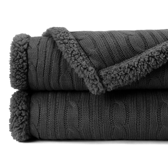 Cable Knit Throw Blanket Gift Chanasya