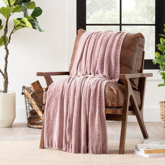 Chenille Luxe Border Throw Blanket Collective Chanasya