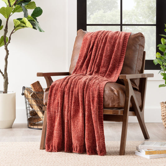 Chenille Luxe Border Throw Blanket Collective Chanasya