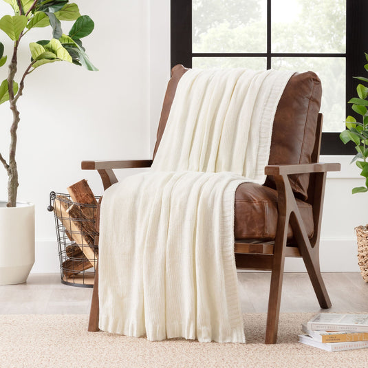 Chenille Luxe Border Throw Blanket Collective Chanasya