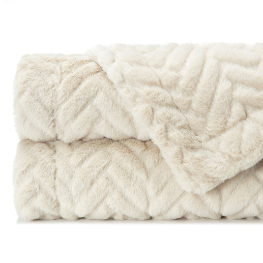 Embossed Faux Fur Throw Blanket Gift Chanasya