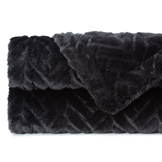 Embossed Faux Fur Throw Blanket Gift Chanasya