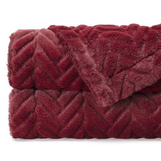 Embossed Faux Fur Throw Blanket Gift Chanasya