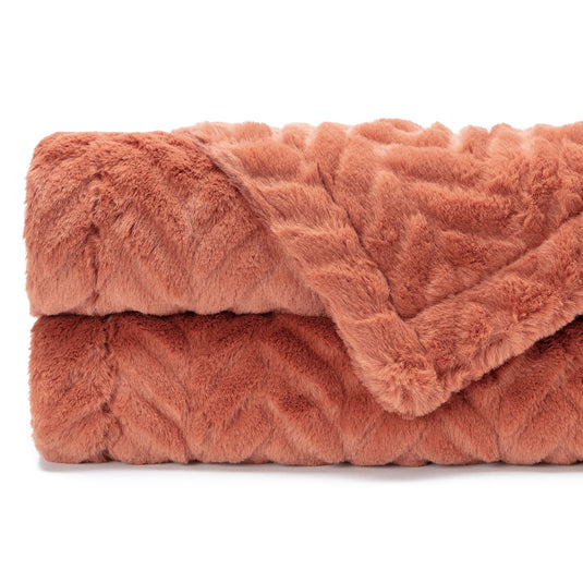 Embossed Faux Fur Throw Blanket Gift Chanasya